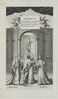 KG 12027
<br/>
Theaterscène: Arlequin.
<br/>
<em>Picart, Bernard (1673-1733) - attr.</em>